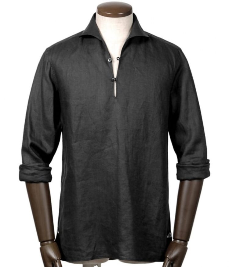 Massimo d'Augusto Linen Poplin Capri Shirt