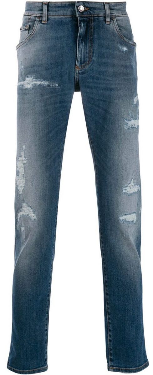 DOLCE & GABBANA Damaged Slim Jeans