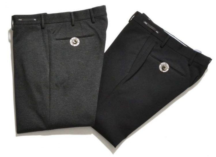 Black or gray PT01 is recommended for wool pants