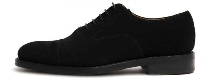 Berwick black suede straight tip shoes