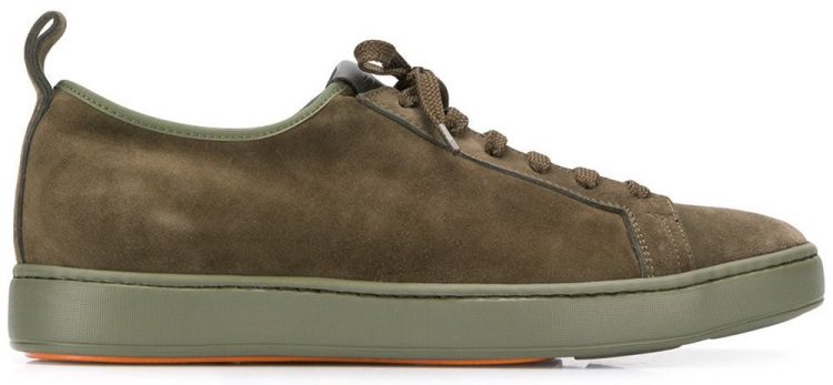 These are the sneakers to match with olive green suits that are full of seasonal mood! " SANTONI Lace-up Sneakers