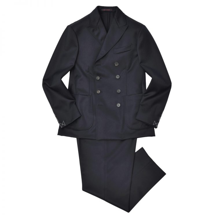ZIGGY Wool Cavalry Twill Solid 8B1 Pleated Double Suit [ Genuine Domestic ] [ Free Shipping ] [ Asuraku ] THE GIGI