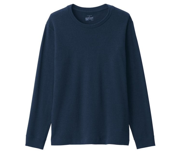 MUJI "Warm Cotton Wool Crew Neck Long Sleeve T-Shirt"