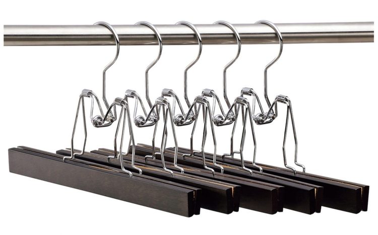 NAKATA HANGER] SET-06B / Wooden Hanger for Pants / 5-Pack / Smoked Brown [ Made in Japan / Nakata Hanger