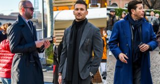 スーツに最適なマフラーと巻き方は？リアルなスナップから徹底攻略