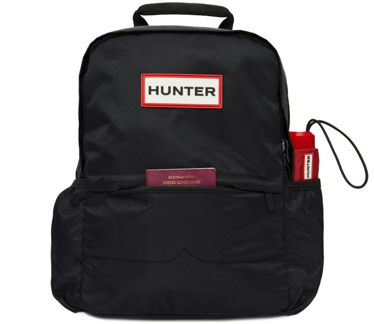 HUNTER ORIGINAL NYLON BACKPACK, a waterproof backpack for everyday use by a long-established British rain boot brand "