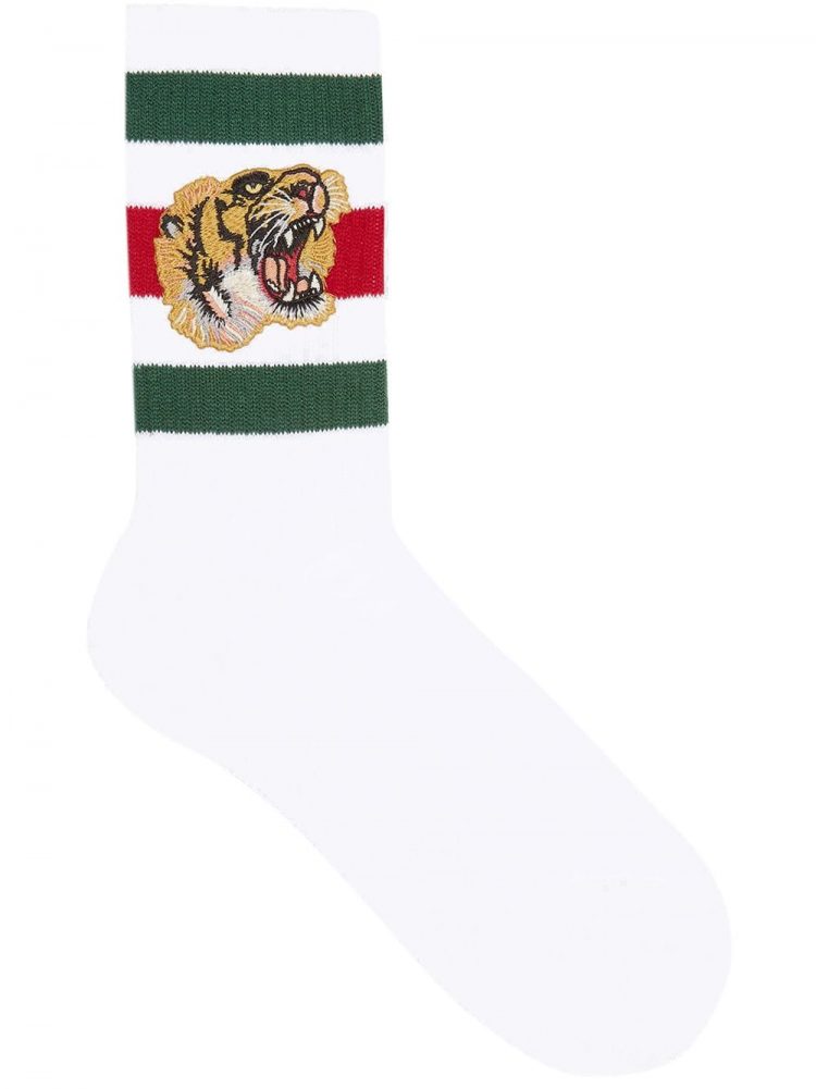 GUCCI Tiger motif white socks