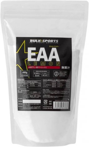 Recommended EAA during muscle training: 1) "Bulksports Lemon Flavor.