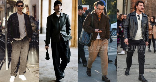 Special feature on men’s spring outfits with leather jackets!