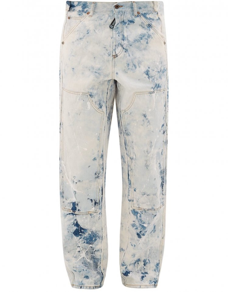 We recommend these painted jeans! " OFF-WHITE Reconstructed Carpenter Jeans "