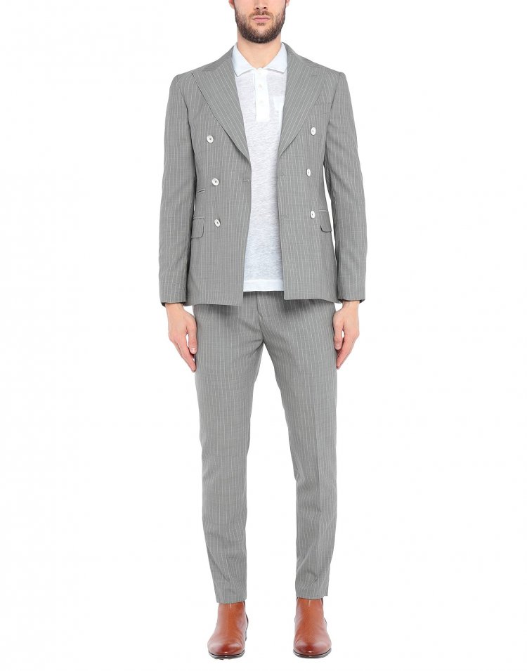 ASFALTO Gray Suit Double