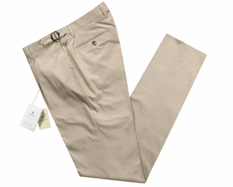 Summer Slacks Recommendation 4: "LUIGI BORRELLI Cotton Stretch Gabardine Pleated Pants "