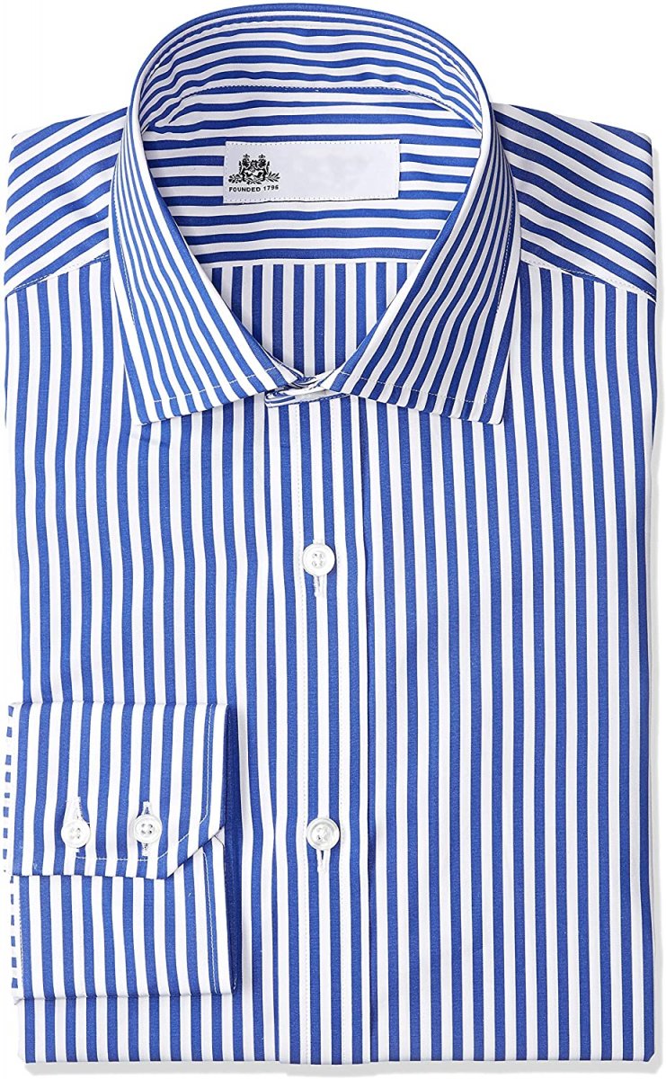 FAIRFAX Vertical Stripe Semi-Wide Collar Shirt