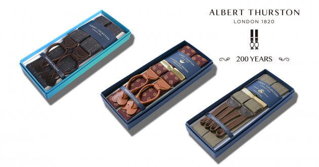 英国サスペンダーブランドのアルバート・サーストンが創業200周年記念モデルを発売中！日本限定モデルも登場