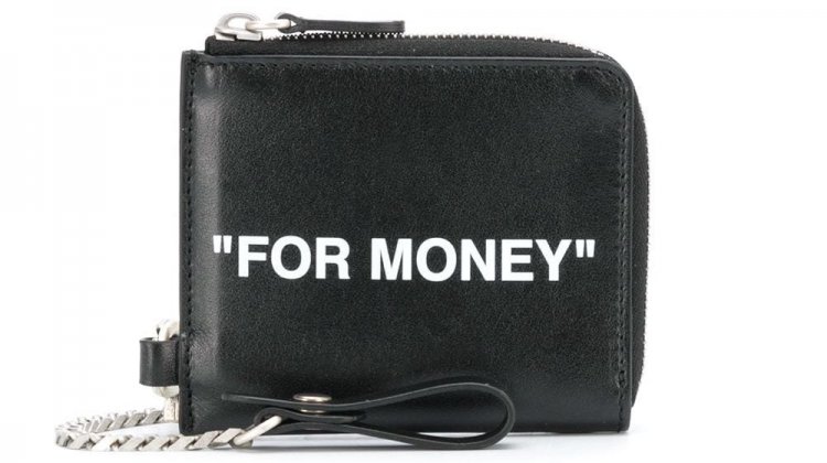 OFF-WHITE's mini wallet "Iconic double quotes, lettered with authority!