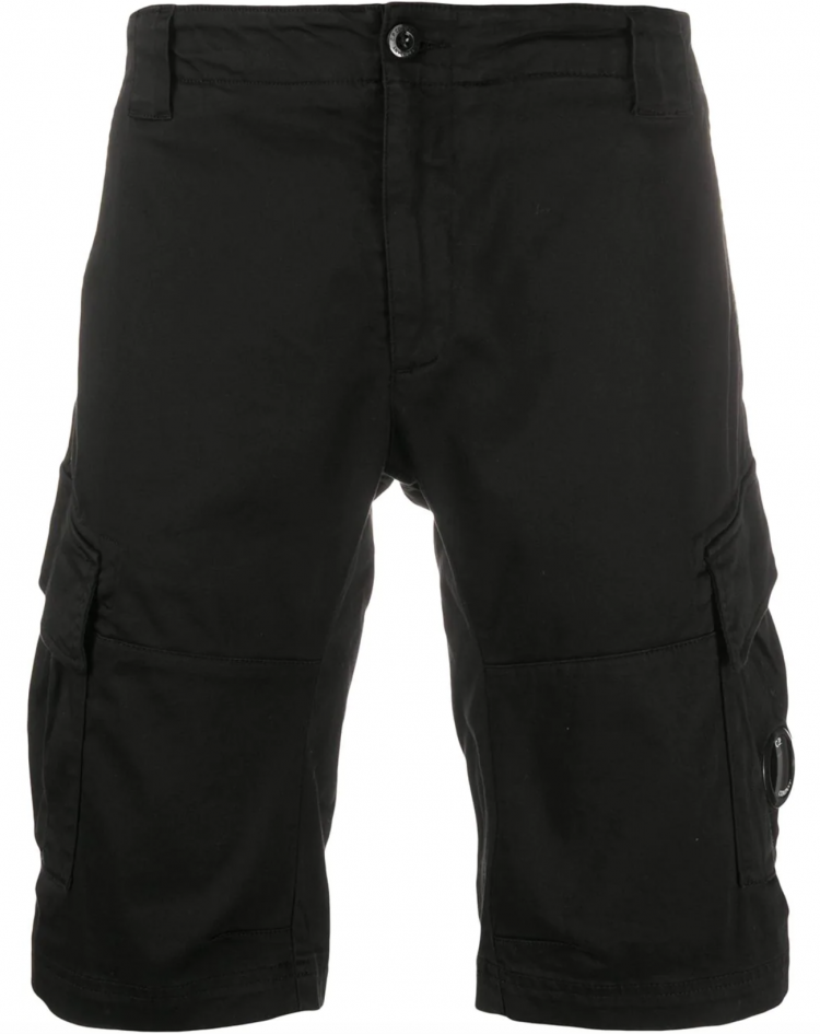 C.P. Company Lens Detail Cargo Black Shorts