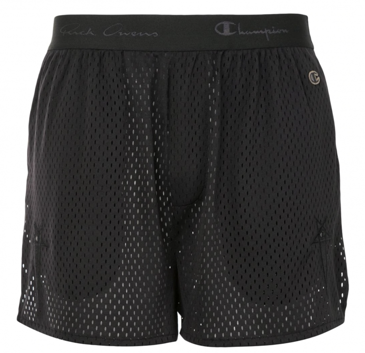 Rick Owens X Champion Dolphin black shorts
