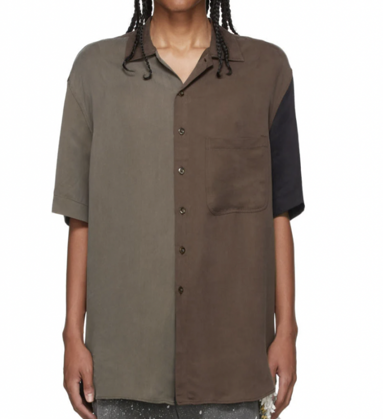 Song For The Mude Oversized Open Collar Shirt