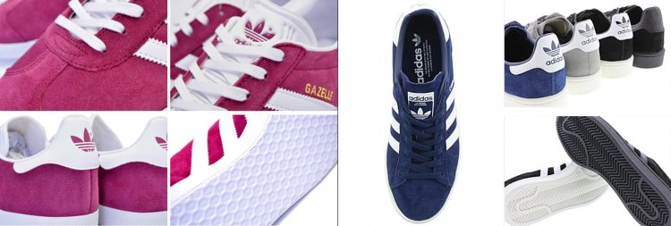 Difference between the very similar Adidas sneakers "Campus" and "Gazelle".