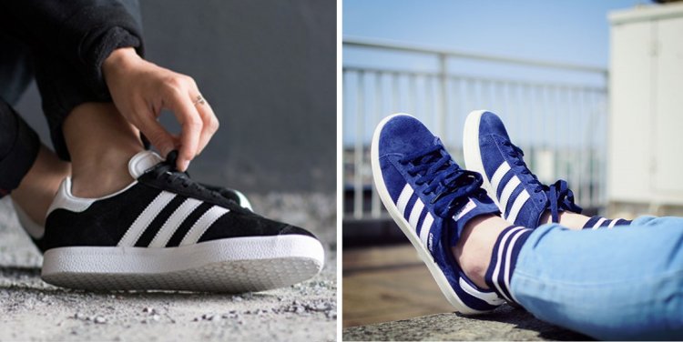 Difference between the very similar Adidas sneakers "Campus" and "Gazelle".
