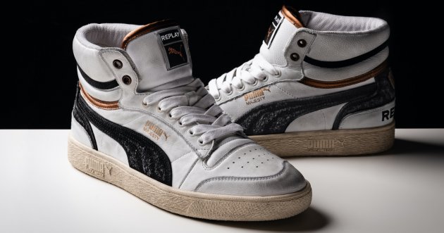 Replay and Puma Release Limited Collaboration Model! The classic Ralph Sampson has been made into a stylish pair with denim material and used processing!