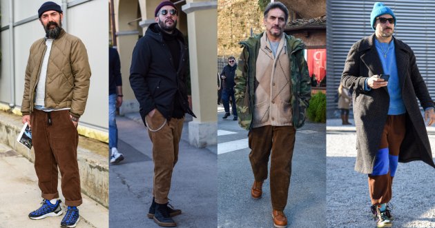 Brown pants can be used to create stylish coloring men’s winter outfits! Focusing on international outfits
