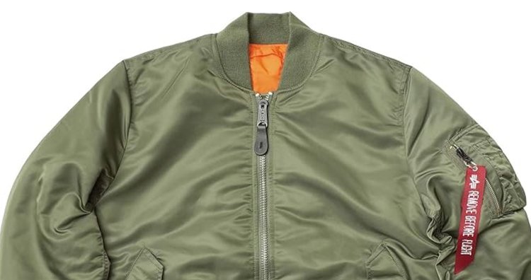 オリーブグリーン MA-1ジャケット デニム風 Bristol MA-1ジャケット