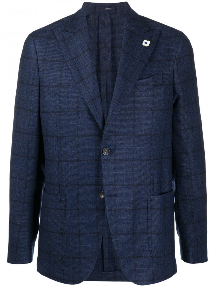 LARDINI Checkered Wool Jacket