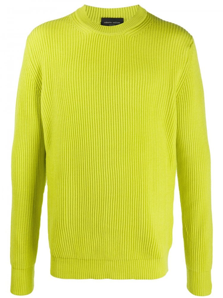 Neon yellow is a color that can be used to great effect as an accent color! Roberto Collina Round Neck Pullover