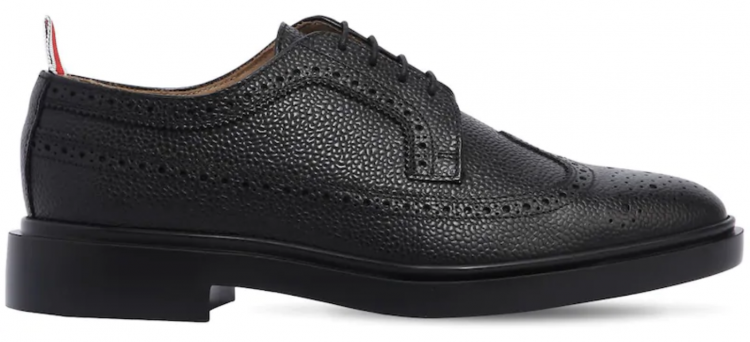 THOM BROWNE Lightweight rubber sole pebble grain leather wingtip