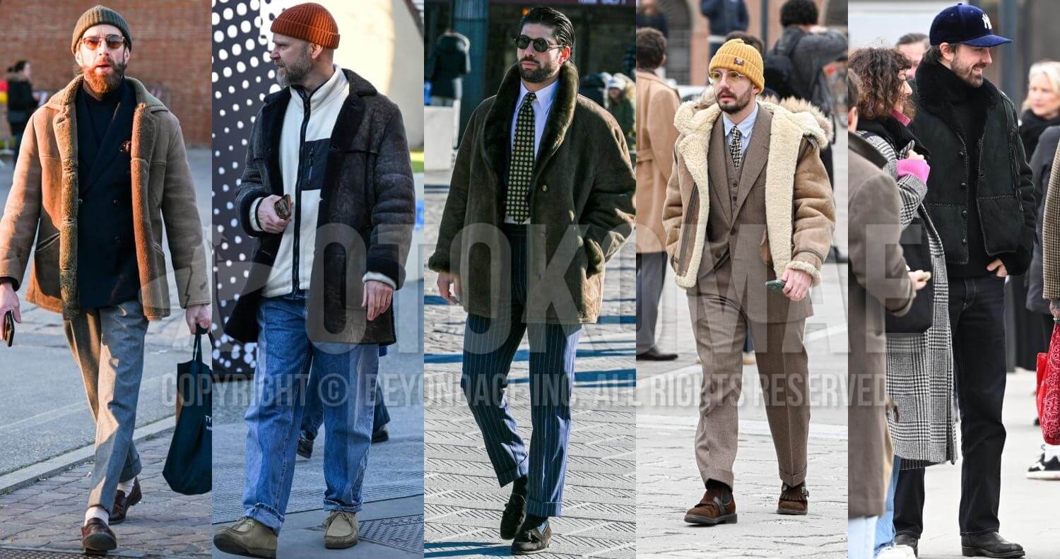 Pick up men's fall and winter outfits clad in elegance with mouton
