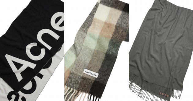 acne studios presents its new scarf collection! A variety of patterns are available this season