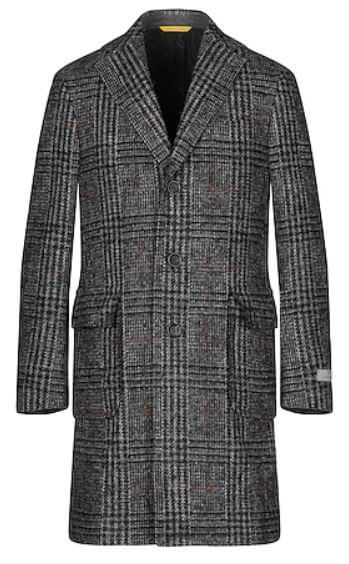 D/him. グレー チェック柄 ウール チェスターコート ディーヒム D⁄him