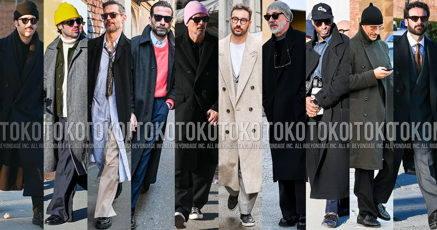 Introducing men's coordinates of the now-popular long coats in a