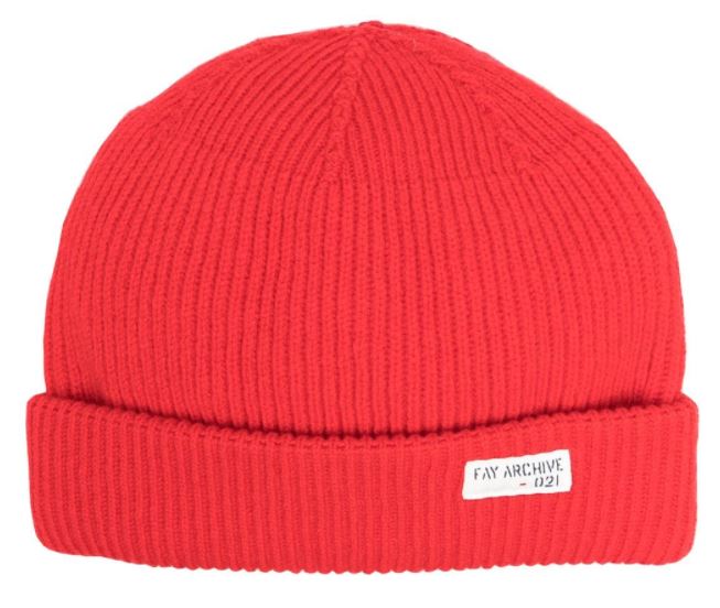 Fay(フェイ) アクセントカラー 赤ニット帽