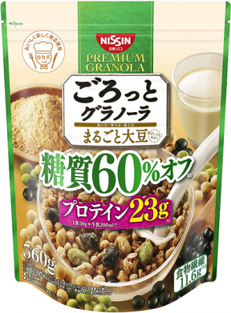 Protein Sweets Recommendation 3: "Nissin Thoughtful Granola Whole Soy Soy Saccharide 60% Off