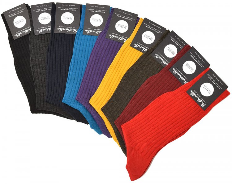 Pantherella Wool Nylon Solid Ribbed Socks