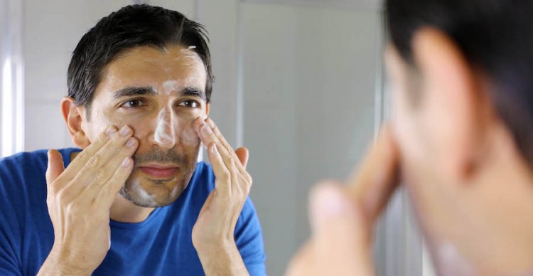Facial cleansing procedure 3) "The rule of thumb is to put the cleanser on the T-zone first!"
