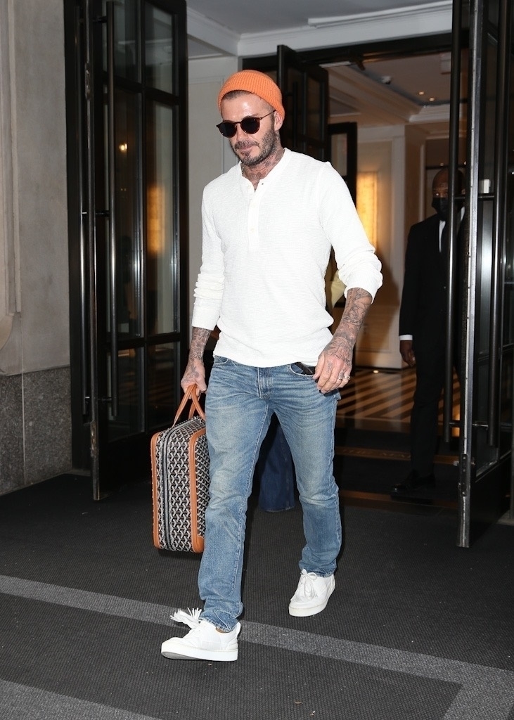 Victoria Beckham and David Beckham spotted leaving their hotel in New York