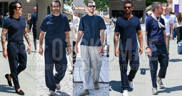 Navy T-shirt Men’s Coordinate [ Latest Summer Snapshots & Recommended Items ].