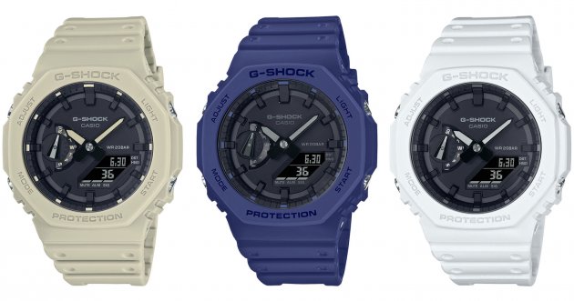 G-Shock’s GA-2100, aka Kashi Oak, comes in a new, easy-to-use, basic color!