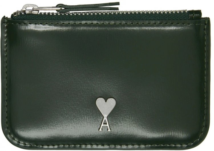 AMI ALEXANDRE MATTIUSSI Green zip wallet