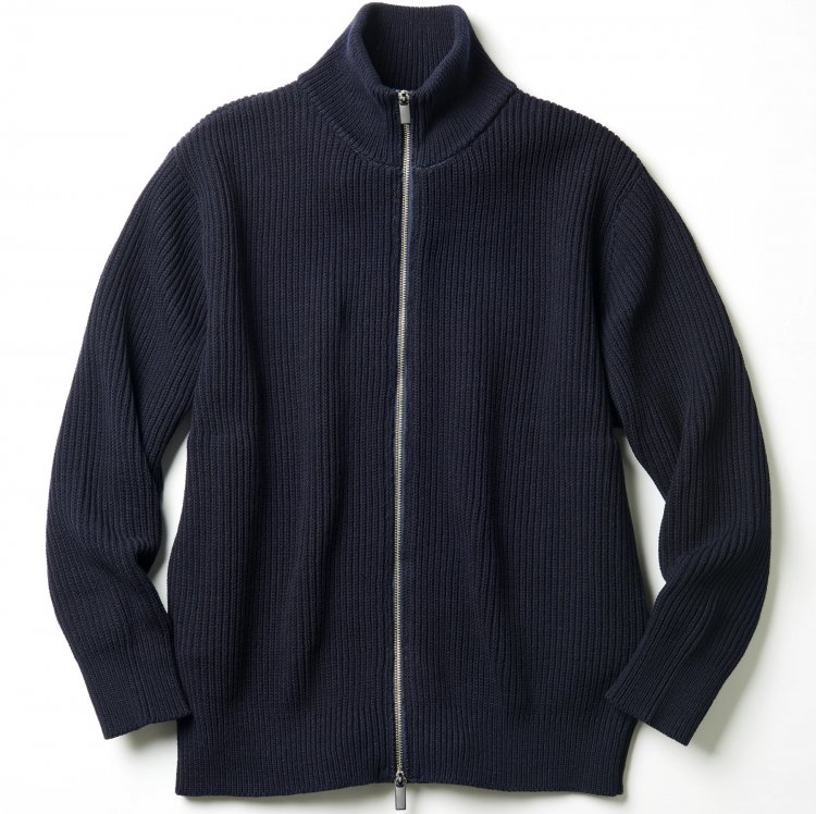 Knitwear that can be layered well (2) "WOOSTER DRIVERS KNIT" with a calculated stand-up collar that creates a stylish layered style