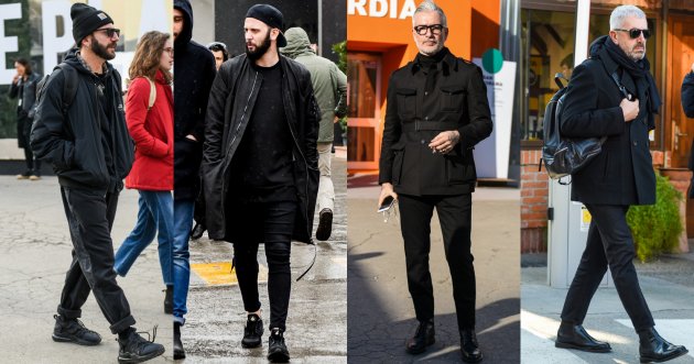 Focus on men’s coordination with black items all over! What is the trick to succeed in dressing in a way that tends to make you look wild?