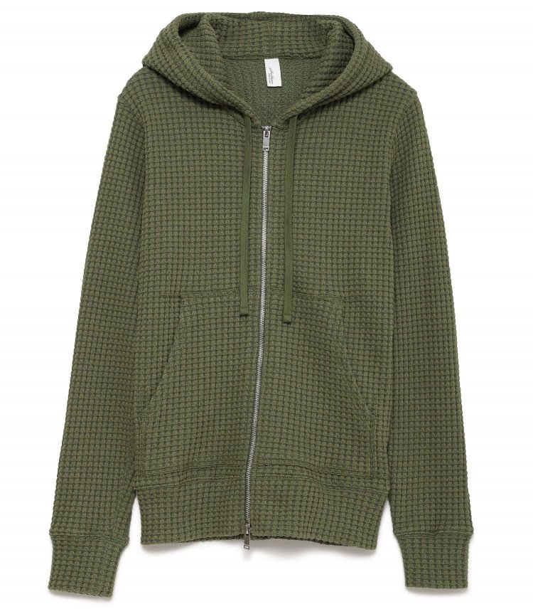 Comfortable and differentiated from others! Seagreen BIG WAFFLE hoodie