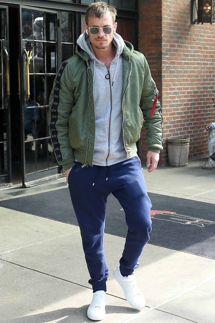 Swedish actor Joel Kinnamen leaves the Bowery Hotel for a fitting at Brioni in New York City