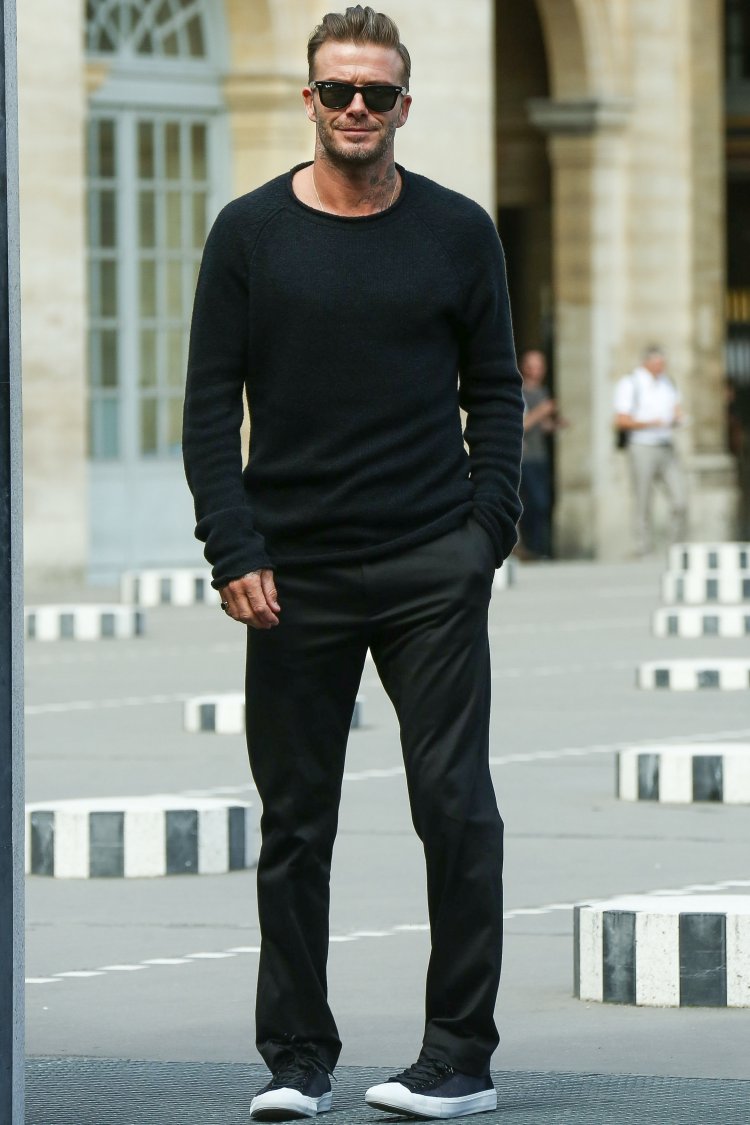 David Beckham attends the Louis Vuitton Menswear Spring/Summer 2017 show in Paris