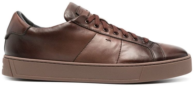 Recommended sneakers to match with navy suits " SANTONI low-cut sneakers