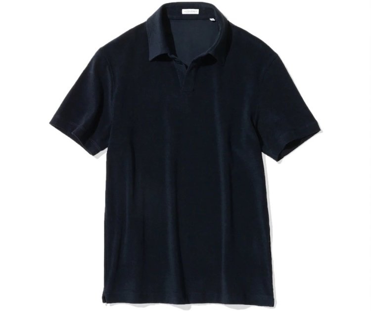 おすすめのポロシャツ「+CLOTHET(クロスクローゼット) マイクロパイル スキッパーシャツ」