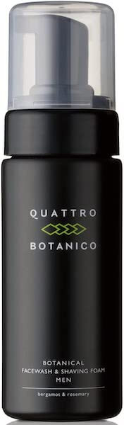 Recommended facial cleanser for shaving: "QUATTRO BOTANIC0 Botanical Face Wash & Shaving Foam.